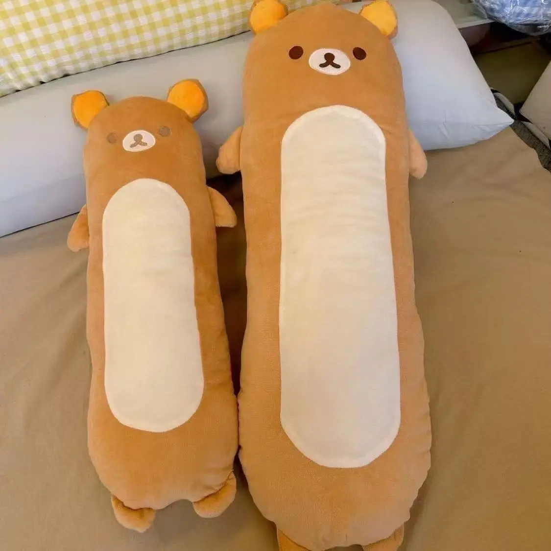 브라운 리락쿠마 롱 쿠션 100cm