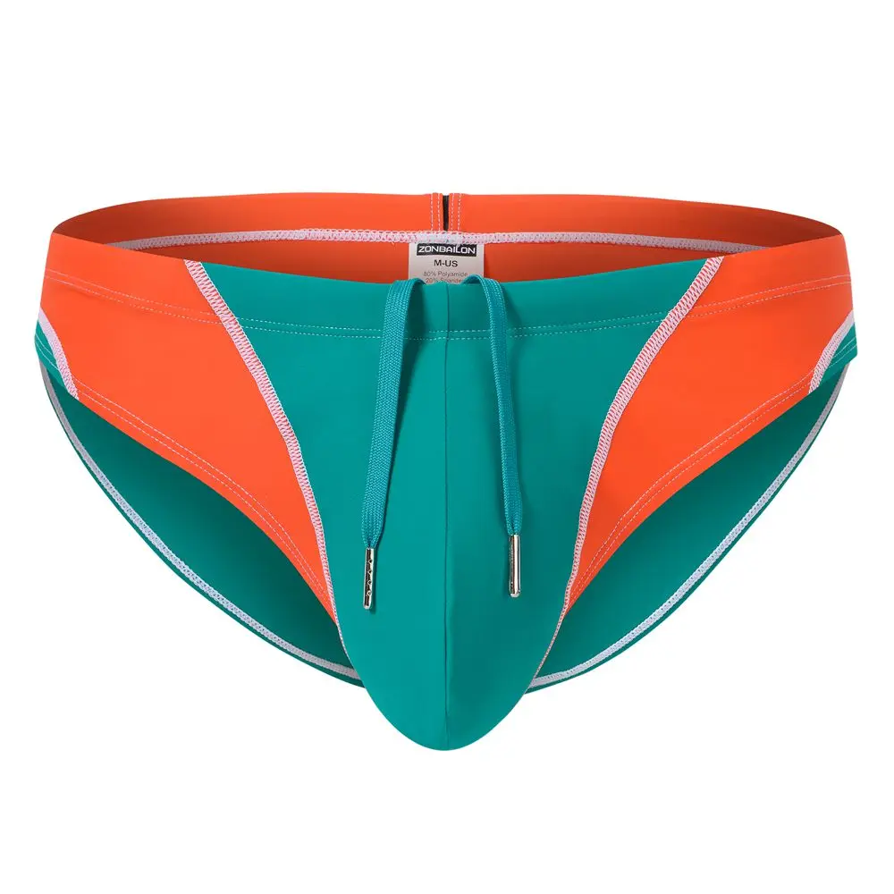Zonbailon Mens Comfortable quick-dry Swim Briefs Pouch up Bikini with Drawstring Swimwear