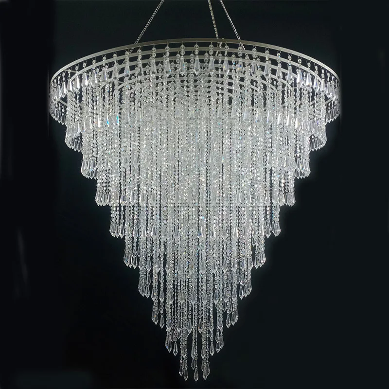 Light luxury branch-shaped acrylic beaded chandelier, wedding decoration wrought iron bead curtain scene romantic lighting produ