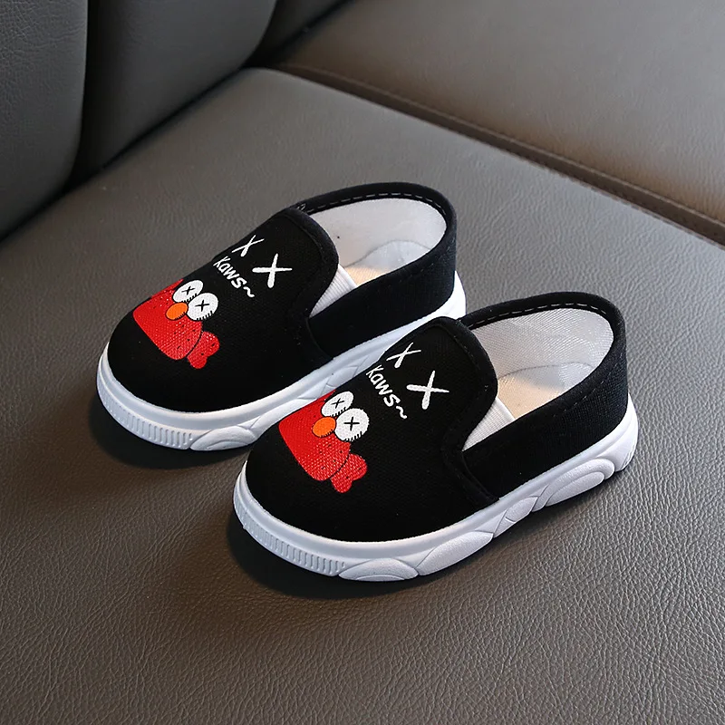 Spring New Children's Canvas Shoes Low-top Casual Cute Breathable Soft Bottom Slip-on Flats Loafers For Kids Girls Boy Sneakers