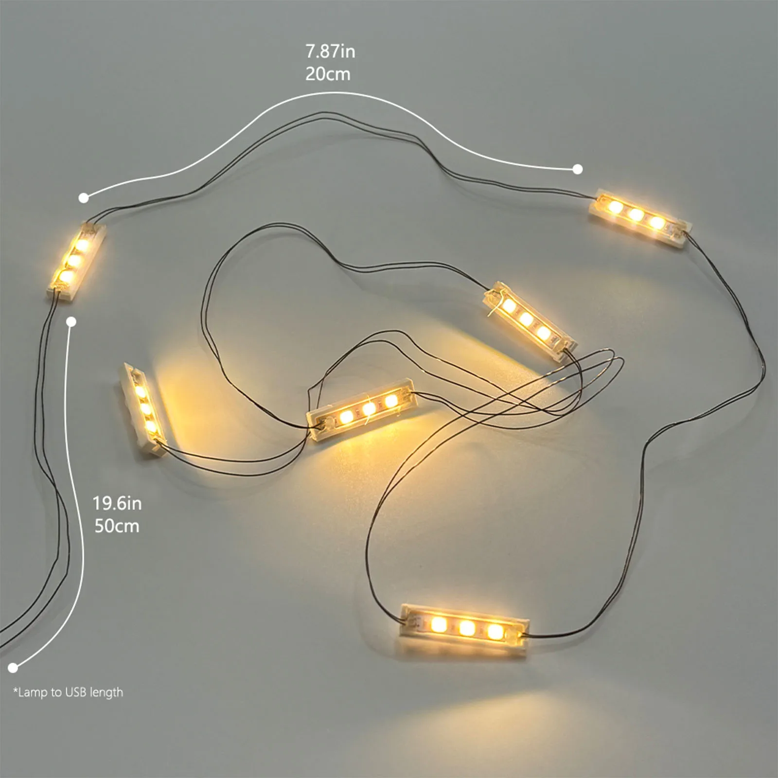 Iluminação de tijolo LED quatro/seis em um, conectada em série, alimentada por USB, acende seus blocos de construção