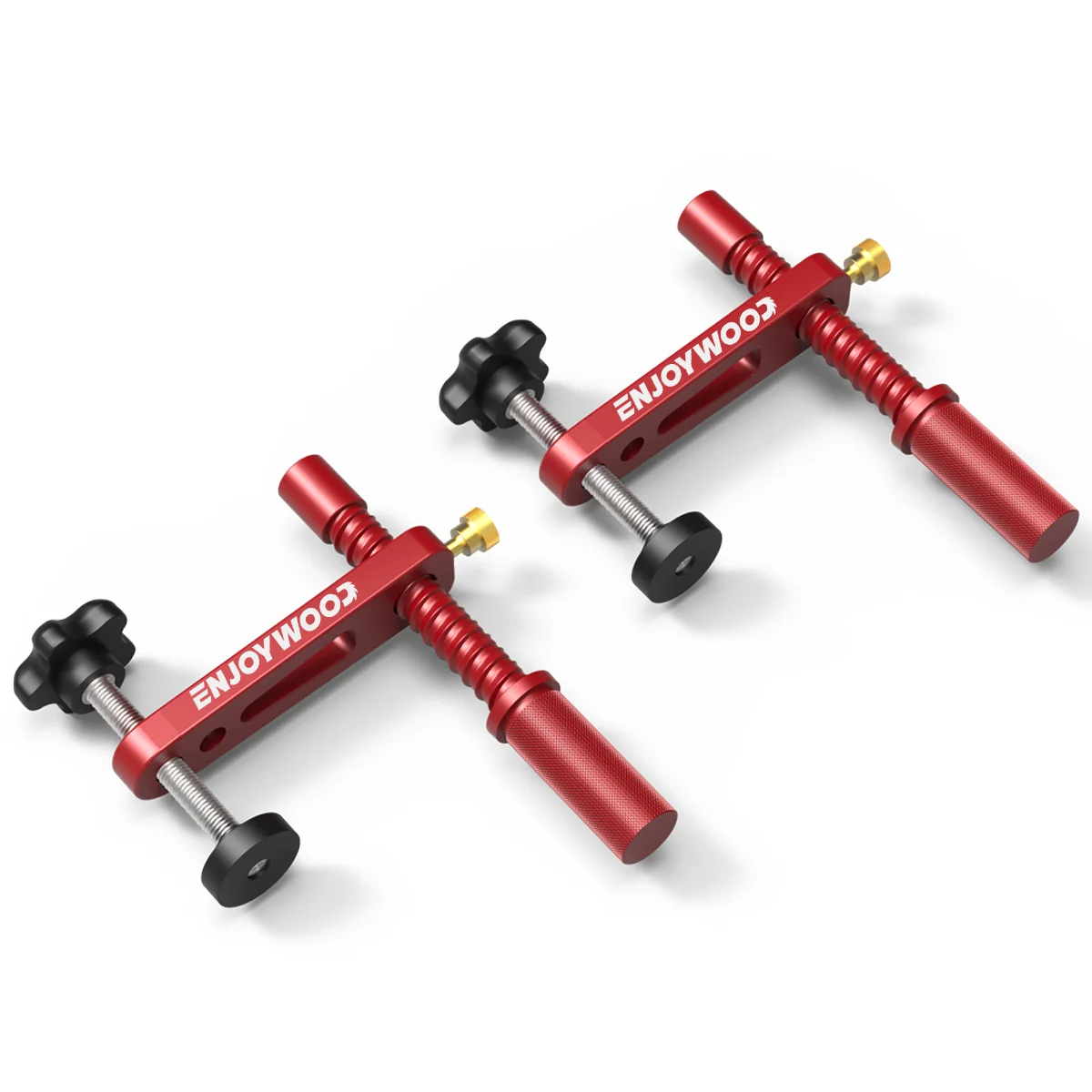 ENJOYWOOD 2 Pack 19mm/20mm Bench Dog Hole Hold Down Clamps Fast Acting MFT Table Clamp with Protective Pads Woodworking Tool