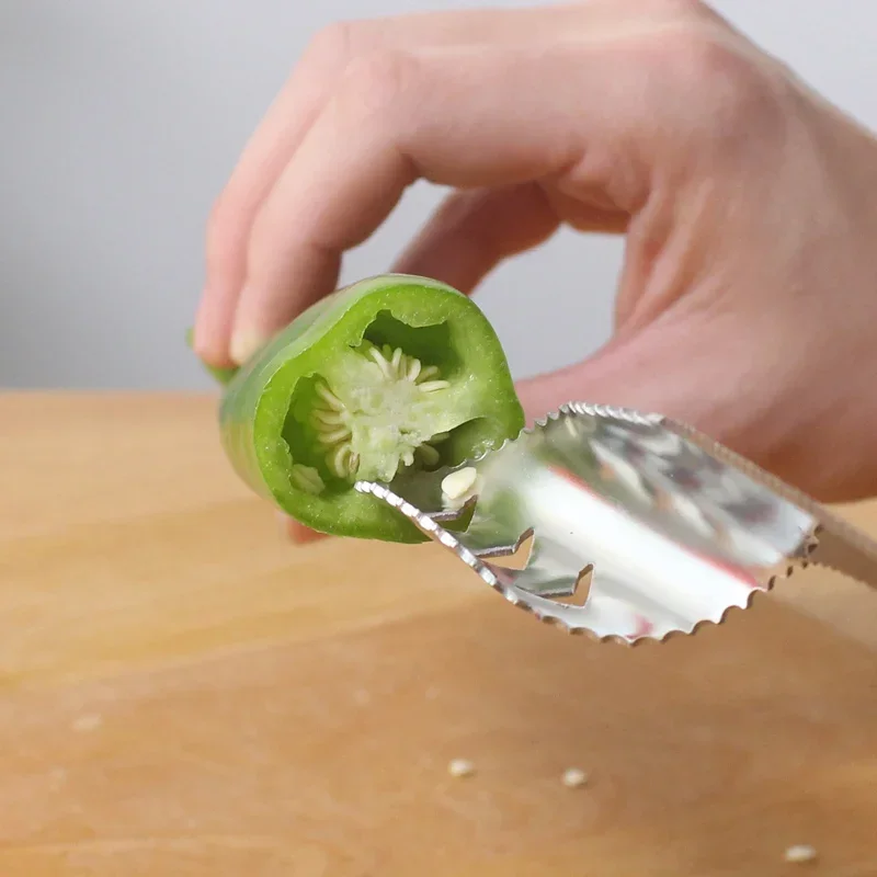 New Stainless Steel Corer Chili Corer Bitter Gourd Seed Remover Core Digging Knife Green Pepper Cutter Seed Digging Tool Kitchen