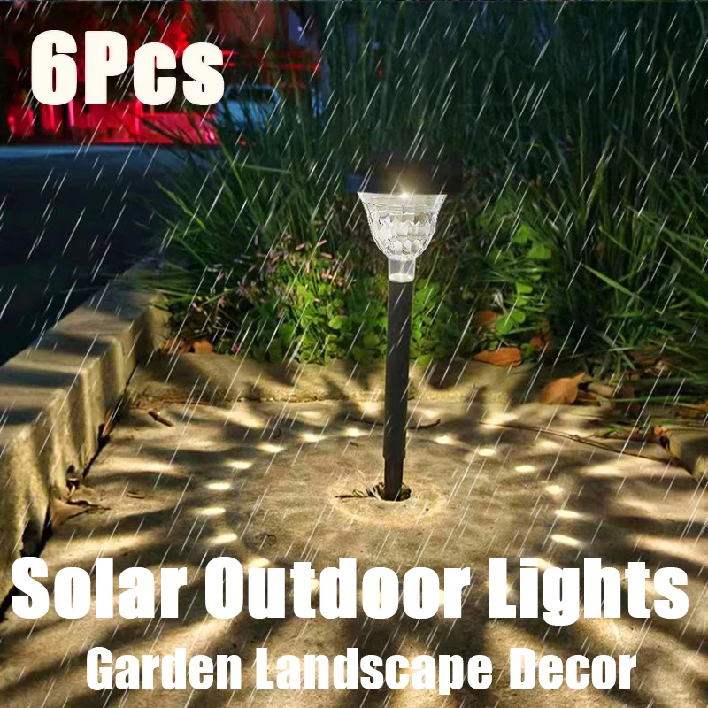 

6pcs LED Lamps Outdoor Solar Power Light Landscape Garden Path Yard Backyard Patio Waterproof for Lawns Gardening Pathway Decors