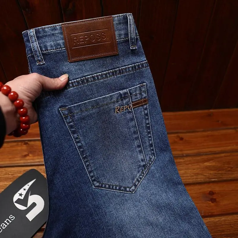 

Casual Simple Jeans for Men Trendy Slim Fit Stretchy Fashion Versatile Business Office Denim Classic Long Pants