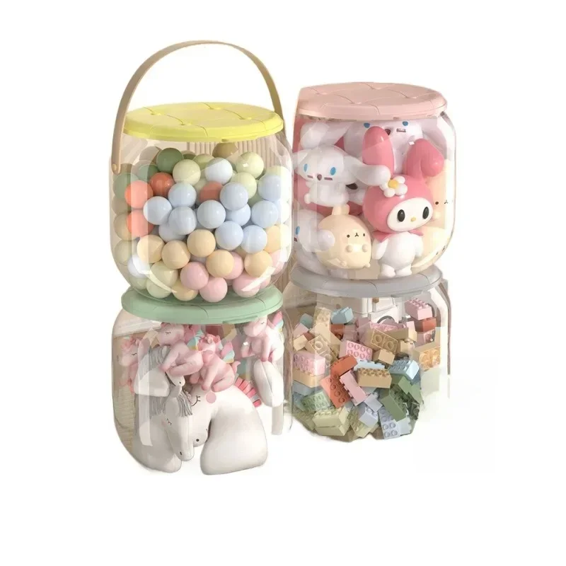 

Children's plush toys doll storage box artifact transparent storage stool can sit