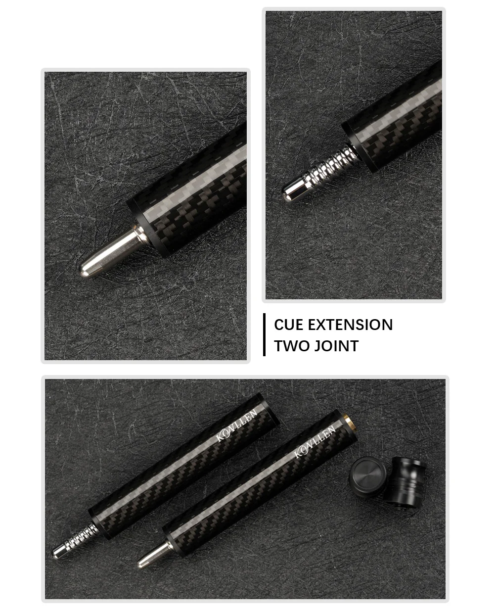 Silikon-Mittel verlängerung Carbon Pool Extender, Billard verlängerung werkzeug, Billard halter, profession elles Zubehör aus Aluminium legierung – Detail 13