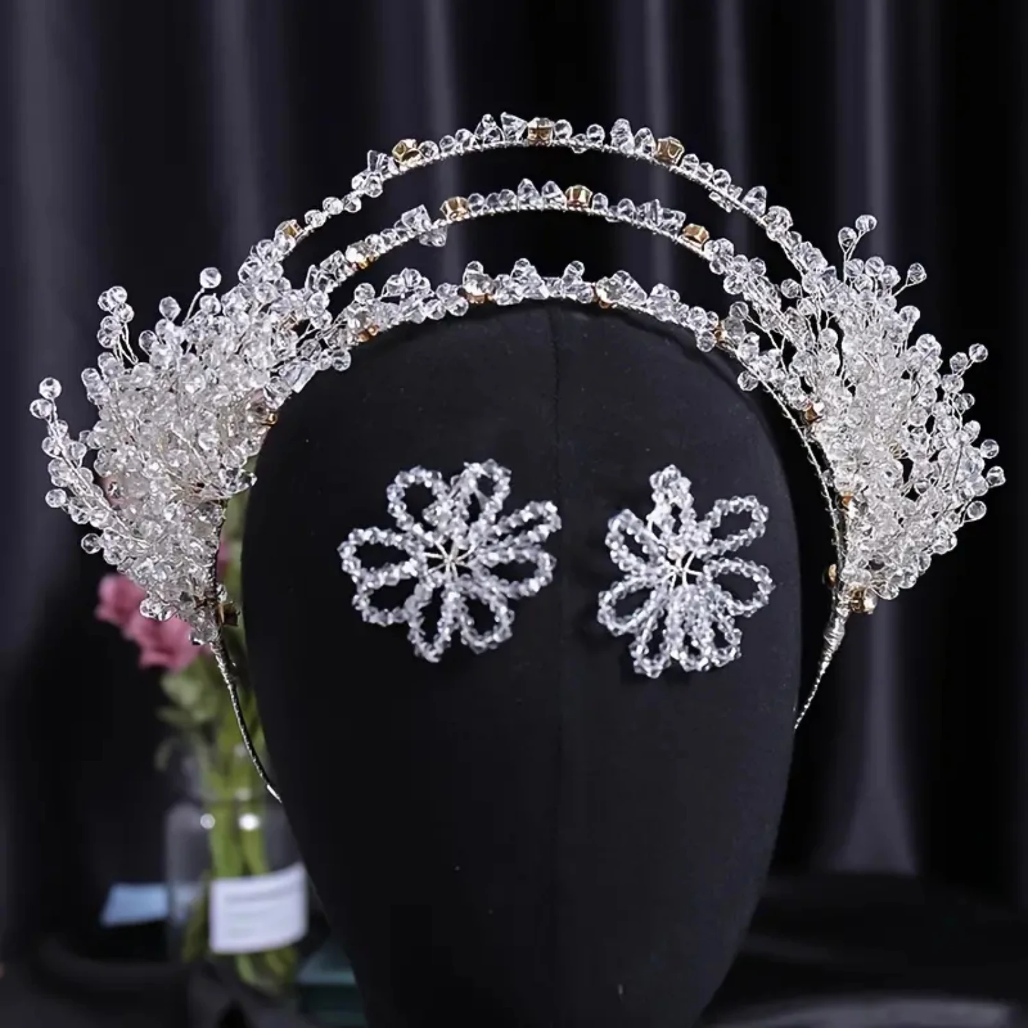 Elegant Luxurious Crystal Bridal Crown Headbands - Stunning Wedding Dress Accessories for a Special and Elegant Performance on Y