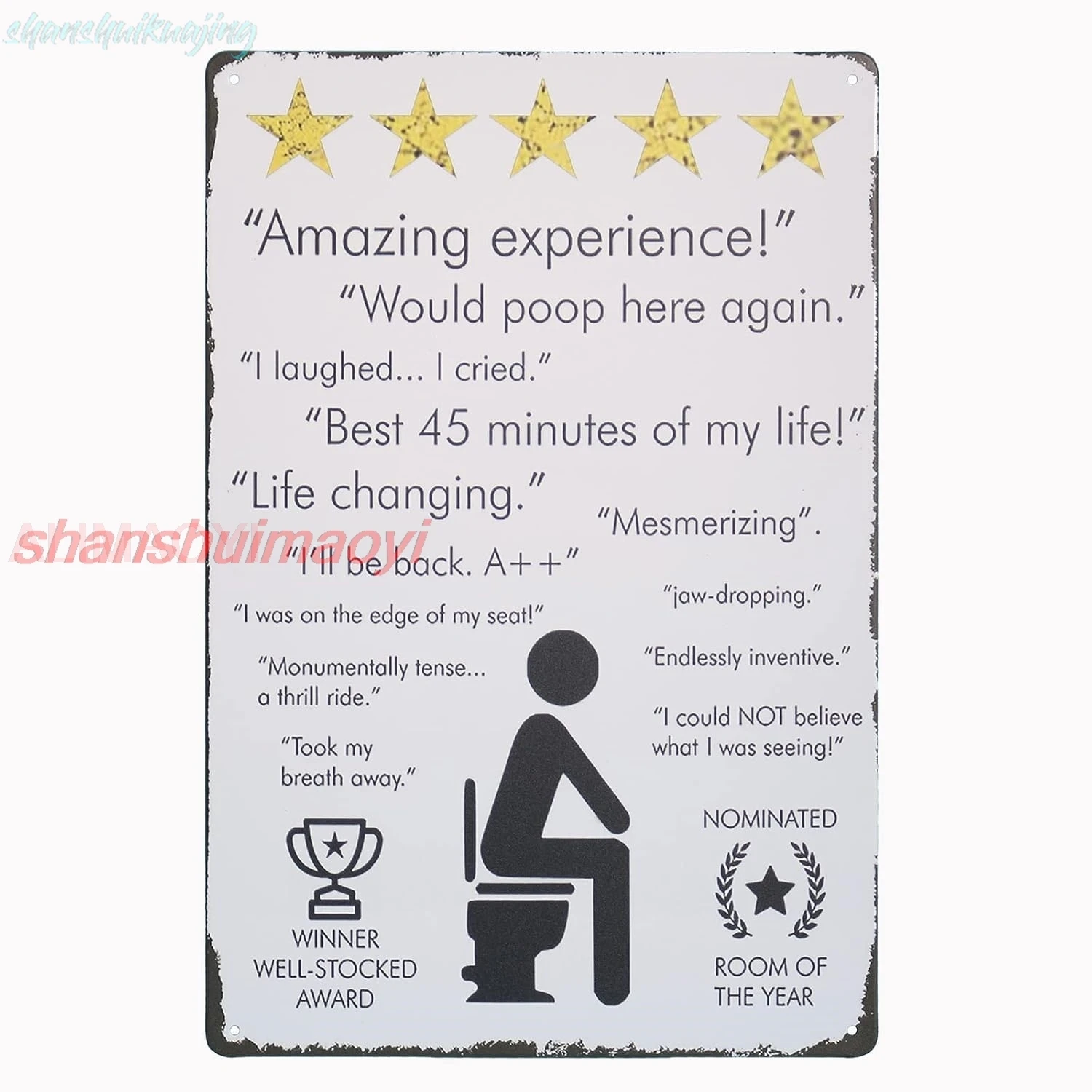 Would Poop Here Again Bathroom DecorVintage Metal tin Signs Toilet Wall Decoration 12*8inch FGDD sign
