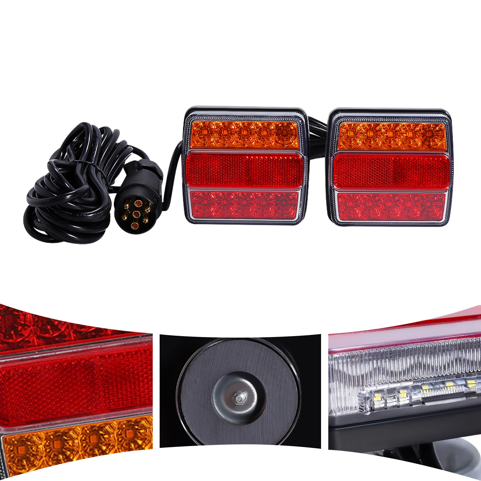 Trailer LED Light, Tail License Brake Running Light, Tail Light Kit  Universal for Trucks, Trailers Under 80'', Semi-trailers,