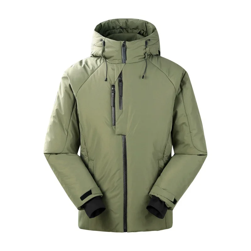 

Winter Jacket Men's Casual Waterproof Windproof Graphene Heating Hooded Parka Coat Outdoor Hiking Snow Thickened Loose Coat