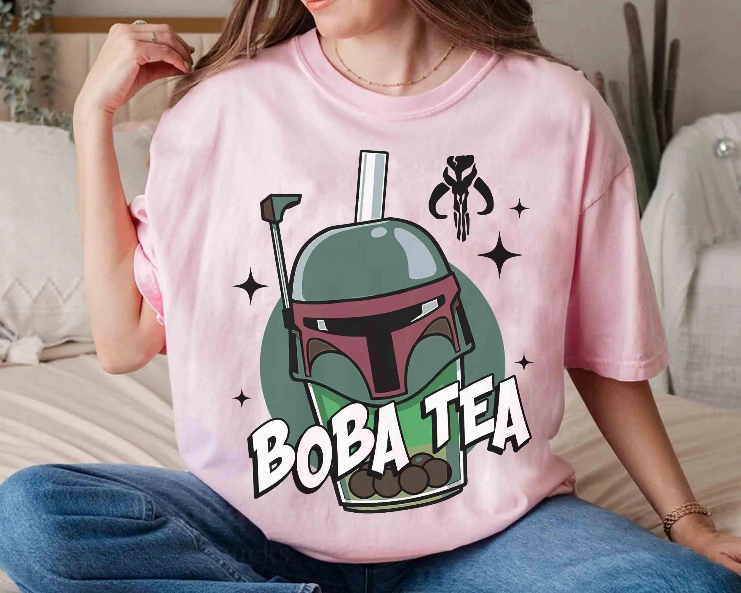 Divertida camiseta de té de burbujas Boba Fett, camiseta de cazador de recompensas de Star Wars, Galaxy's Edge, estudios de Hollywood, familia de Disneyland