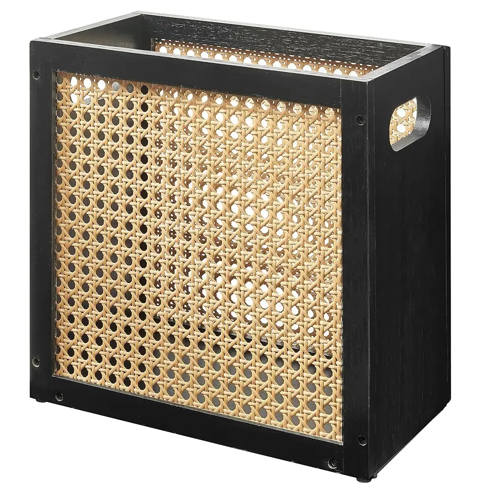 

Маленькая плетеная корзина для мусора/отходов, 3 галлона/11,6 л, бамбуковая мини-корзина из ротанга, деревянная урна для мусора