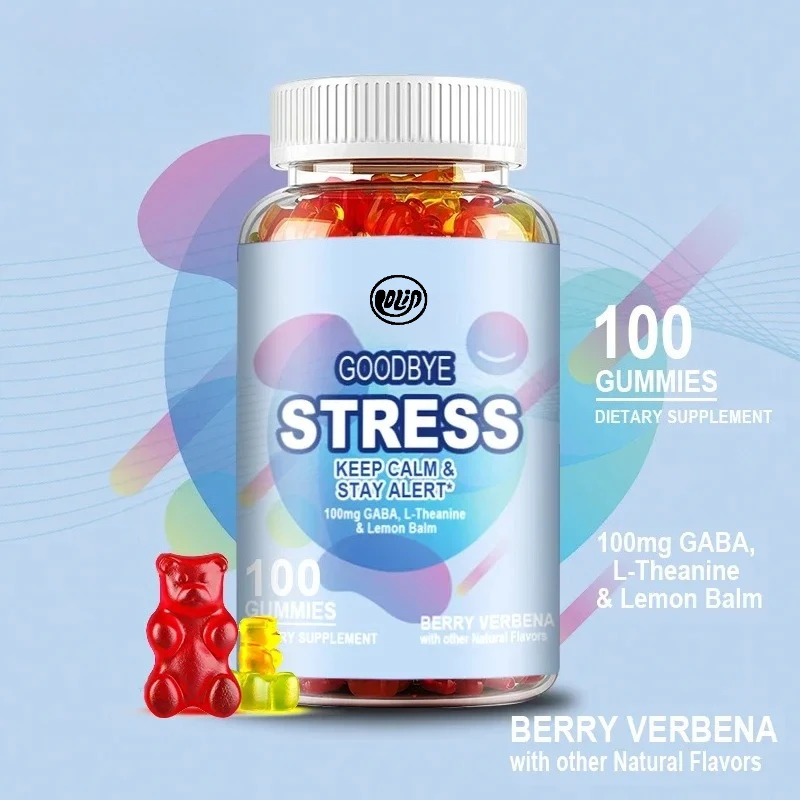 Goodbye Stress Gummies - with GABA, L-Theanine, Lemon Balm - Relieve Stress, Improve Negative Emotions, and RelaxSupplements