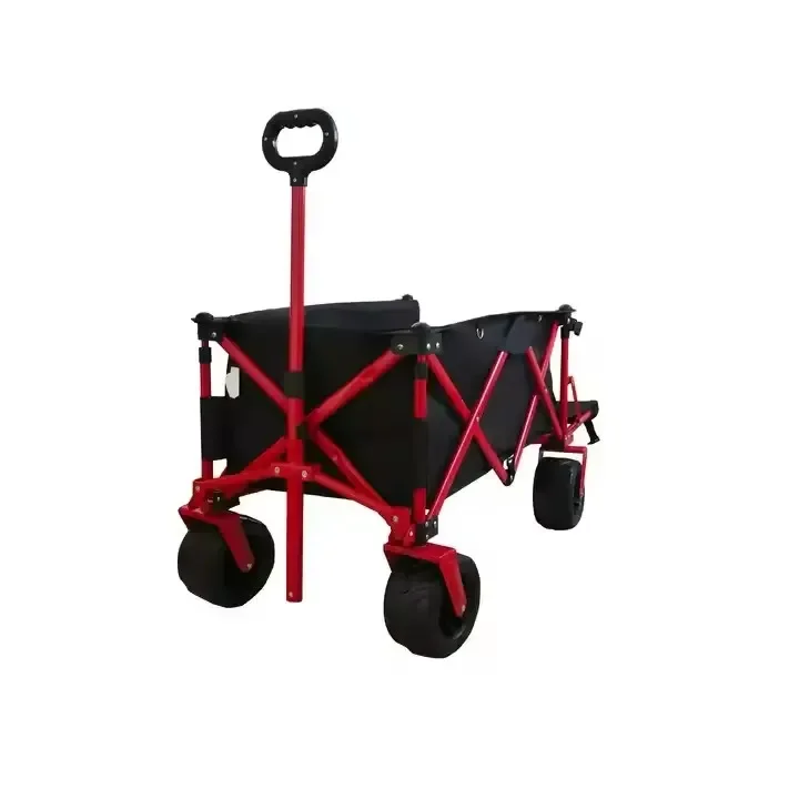 All-Terrain Compact Opvouwbare Wagen Met 4 Wielen Opvouwbare Strandwagon Voor Buiten