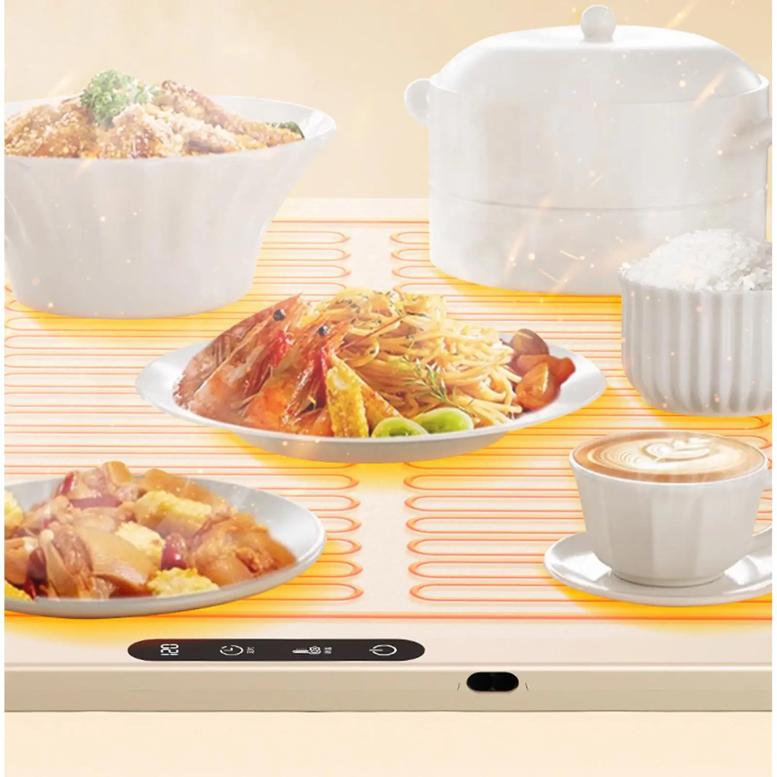 Warming Trays For Food Silicone Heating Pad With 6 Temp Settings Electric Warming Mat For Buffets Party Gatherings Kitchen