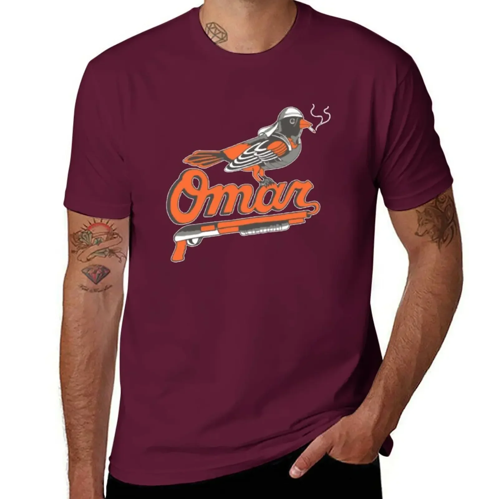 Omar The Wire Baltimore Oriole  Graphic Anime Clothes Blacks Black T Shirts for Men Omar The Wire Baltimore Oriole T T-Shirt Tee