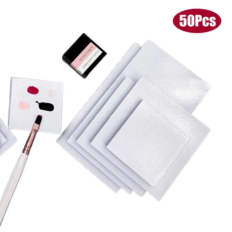 

50Pcs Nail Gel Palette Painting Tool Waterproof Nail Polish Color Mixing Tray Disposable Tearable Color Tinting Paper Glue Book