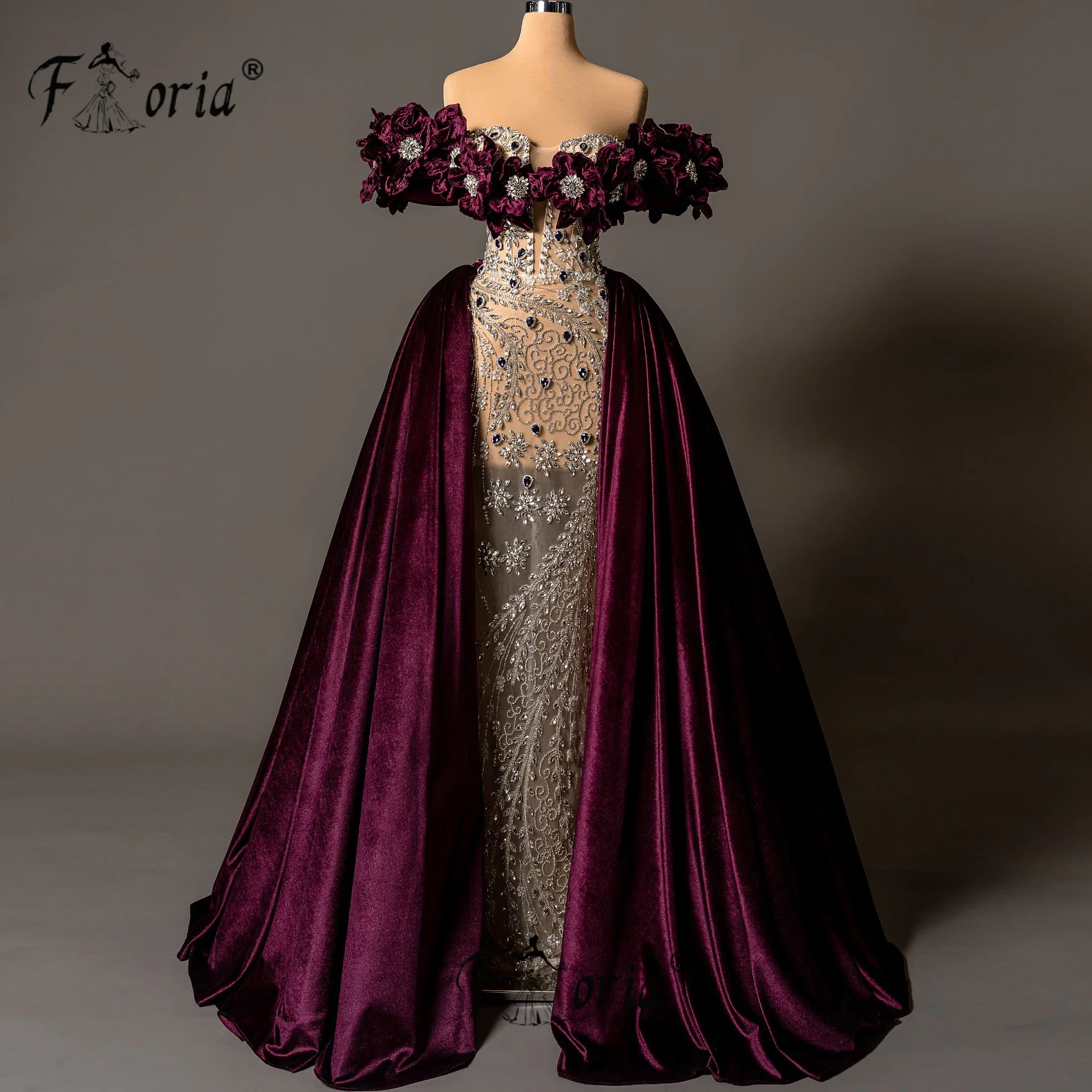 

Elegant BurgundyProm Dress Heavy Beads Crystal Formal Occasion Gown Customized Wedding Dresses robes longues soirées élégante
