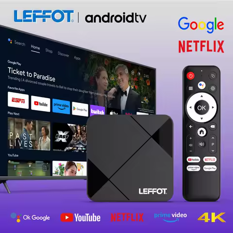 LEFFOT RK3518 Android 14.0 Smart TV Box RK3518 4K With Wifi 6 Smart 3D Google Assistant Netflix YouTube BT5.4 Smart TV Box
