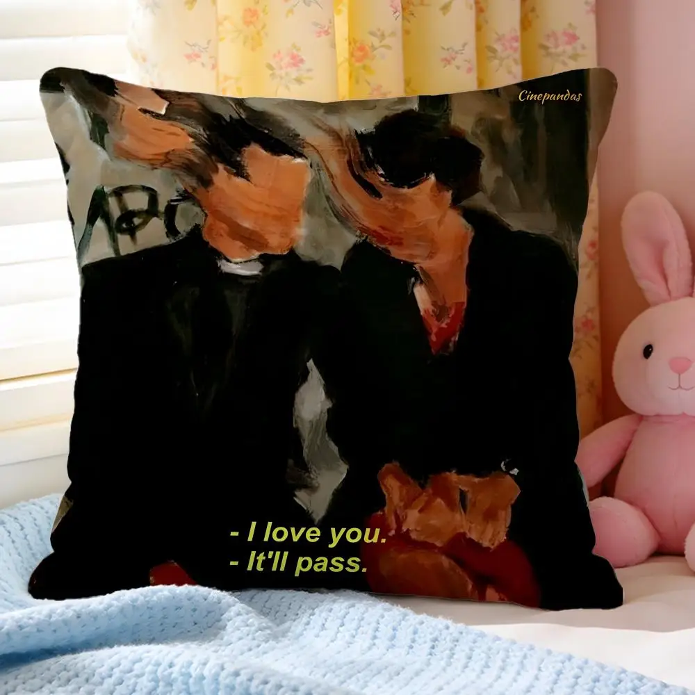 F-Fleabag Pillow Case Soft Washable Short Plush Modern Decorative Cushion for Sofa Bed Office Car Living Room