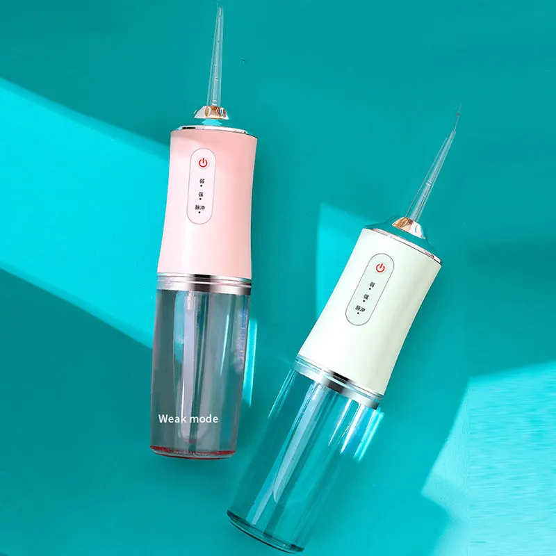 Irrigador Oral Portátil com USB, Jato de Água Dental Recarregável, Tanque de Água, Limpador de Dentes Impermeável, 3 Modos