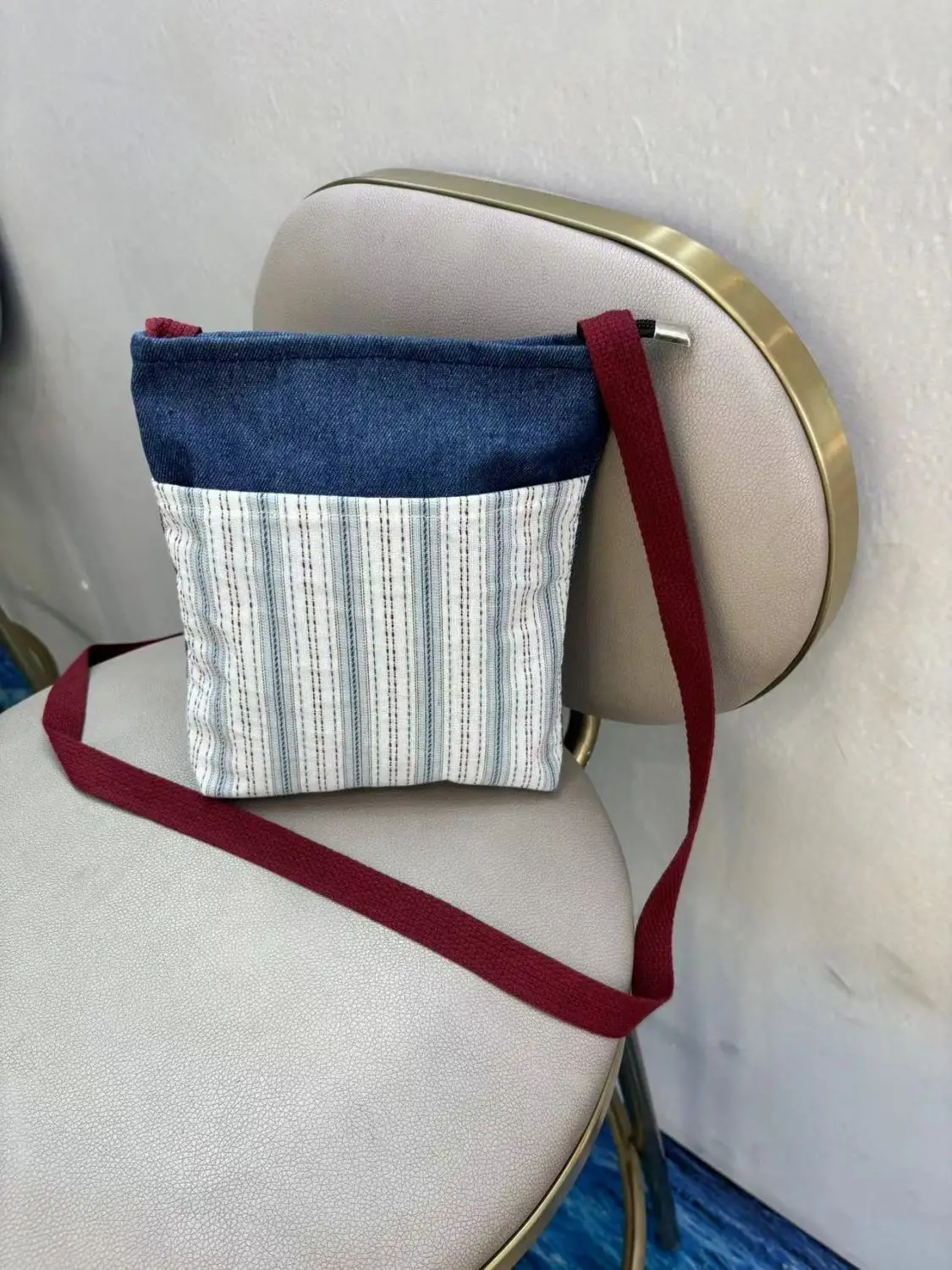 

Cute Canvas Crossbody Bag with Zipper, Mini Patchwork Jean Purse Wallent, Trendy Fabric Shoulder Bag for Women