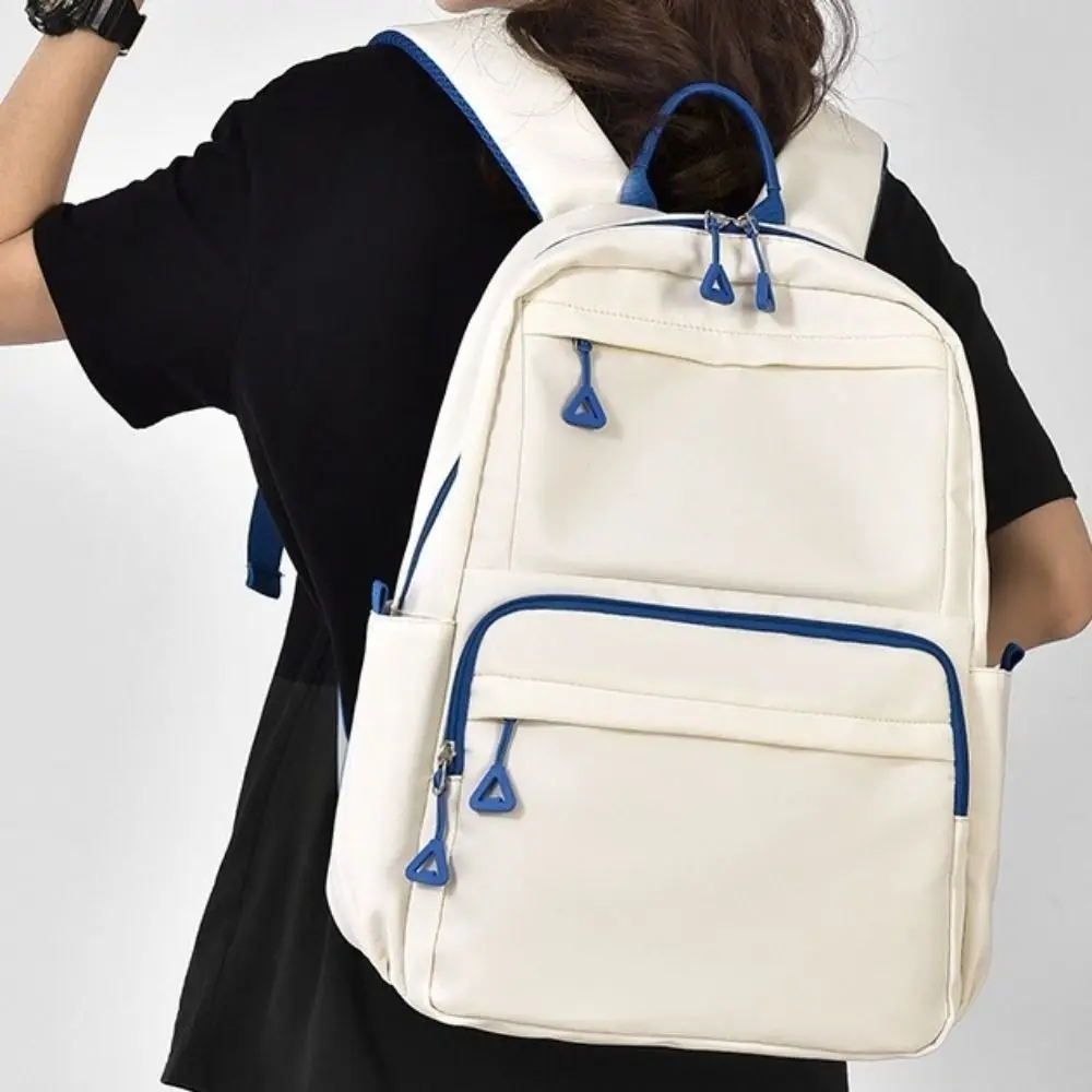 Unisex effen kleur studentenrugzak Grote capaciteit Veelzijdige laptoprugzak Lichtgewicht schooltas in Koreaanse stijl Schoolgebruik