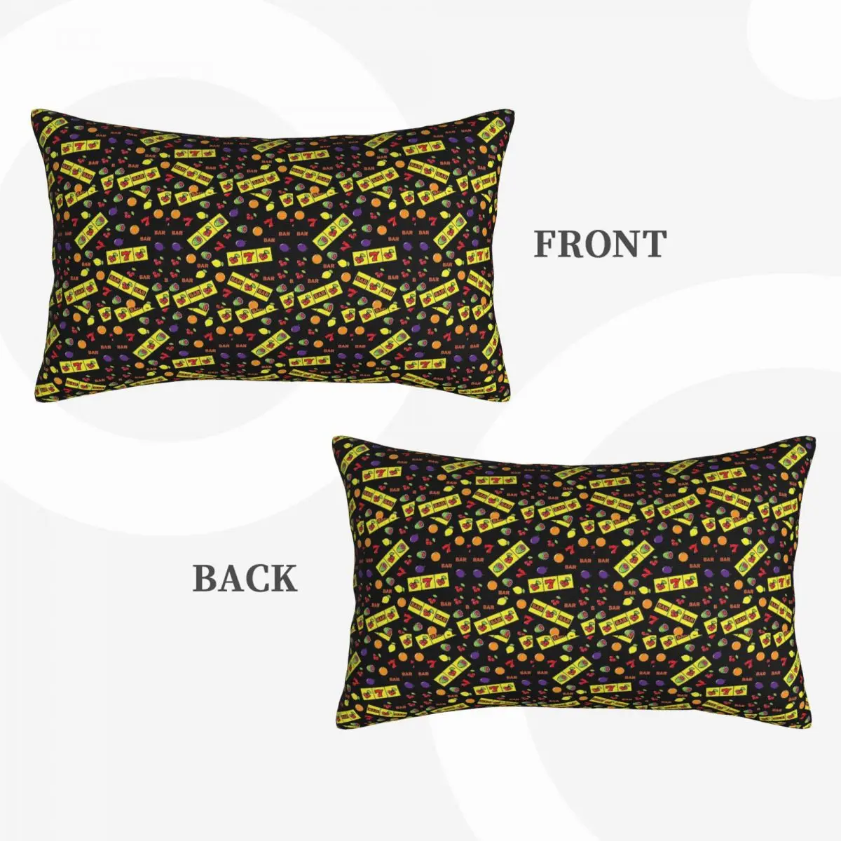 Casino Lucky Slots Cherry Melon Lemon Fruit Rectangle Pillowcase Cushion Cover Decor Bedroom Bed Home Comfort Throw Pillow