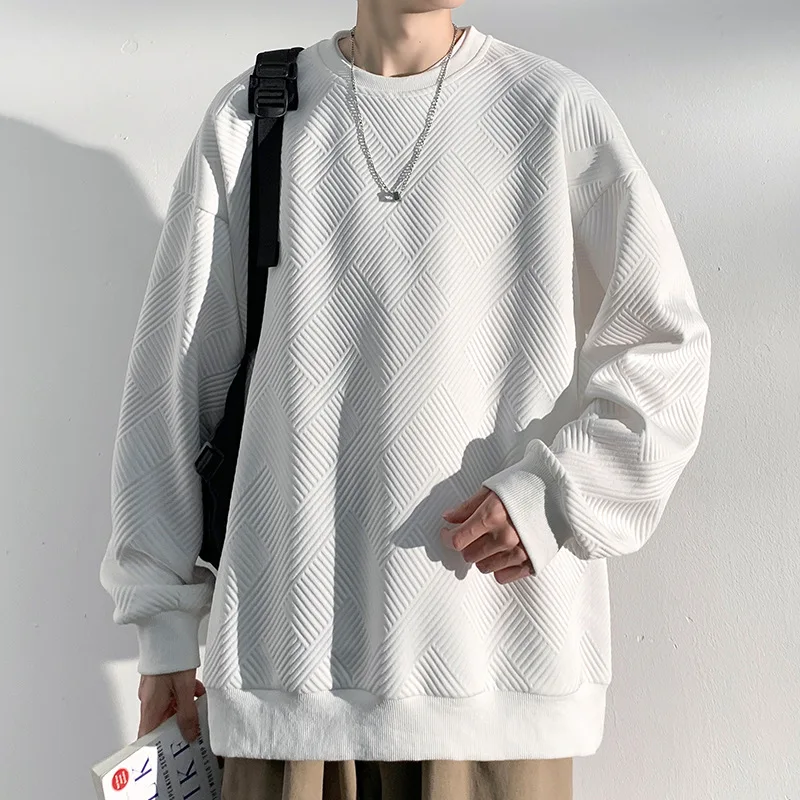 

Осень 2025: пуловер с круглым вырезом, базовая рубашка, мужская тканая толстовка с плавающим узором JJ758