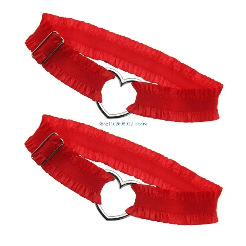 

N7YE Unique Heart Lace Belt Ruched Leg Jewelry Perfect for Halloween and Stage Shows Music Festivals Photo Props
