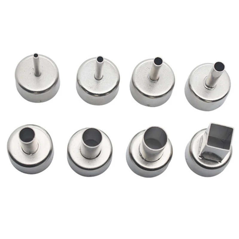 M17D 8Pcs 3/4/5/6/8/12mm Hot Air Stations Nozzle Replace Hot Air Desoldering Stations