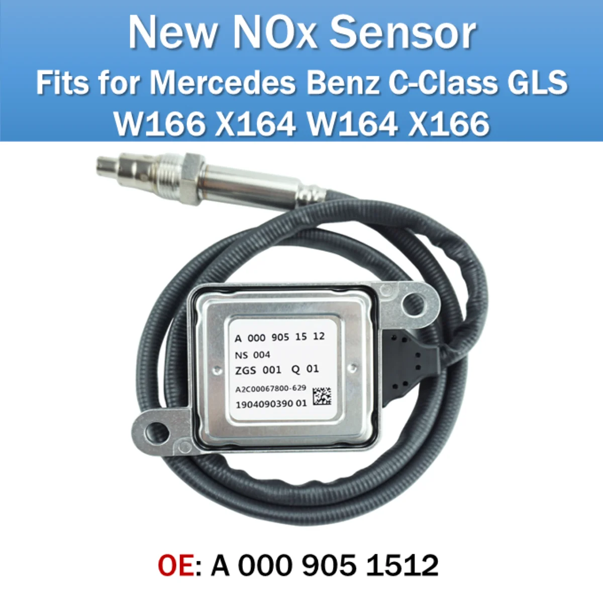 

Fits for Mercedes Benz C-Class GLS W166 X164 W164 X166 NOx Sensor OE A0009051512 New Nitrogen Oxides Sensor