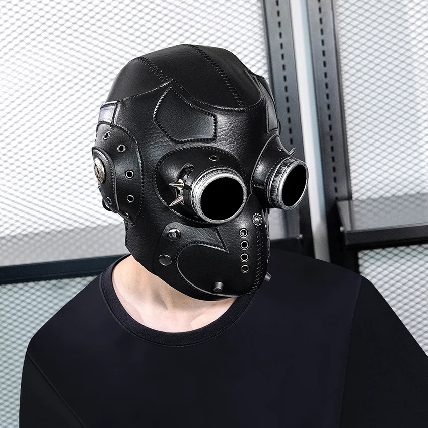 Steampunk Plague Doctor Mask PU Leather Medieval Halloween Cosplay Gothic Funny Carnival Masquerade Party Mask Pilot Headgear