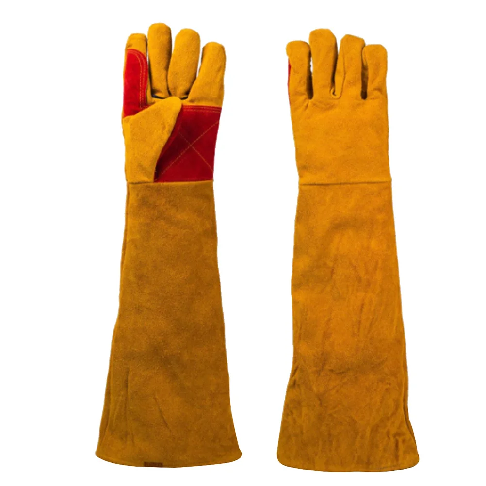 1 زوج قفازات العمل المقاومة للاهتراء قفازات طويلة ممتازة لحام قطع البستنة حماية الثقيلة المضادة للقطع المسيل للدموع