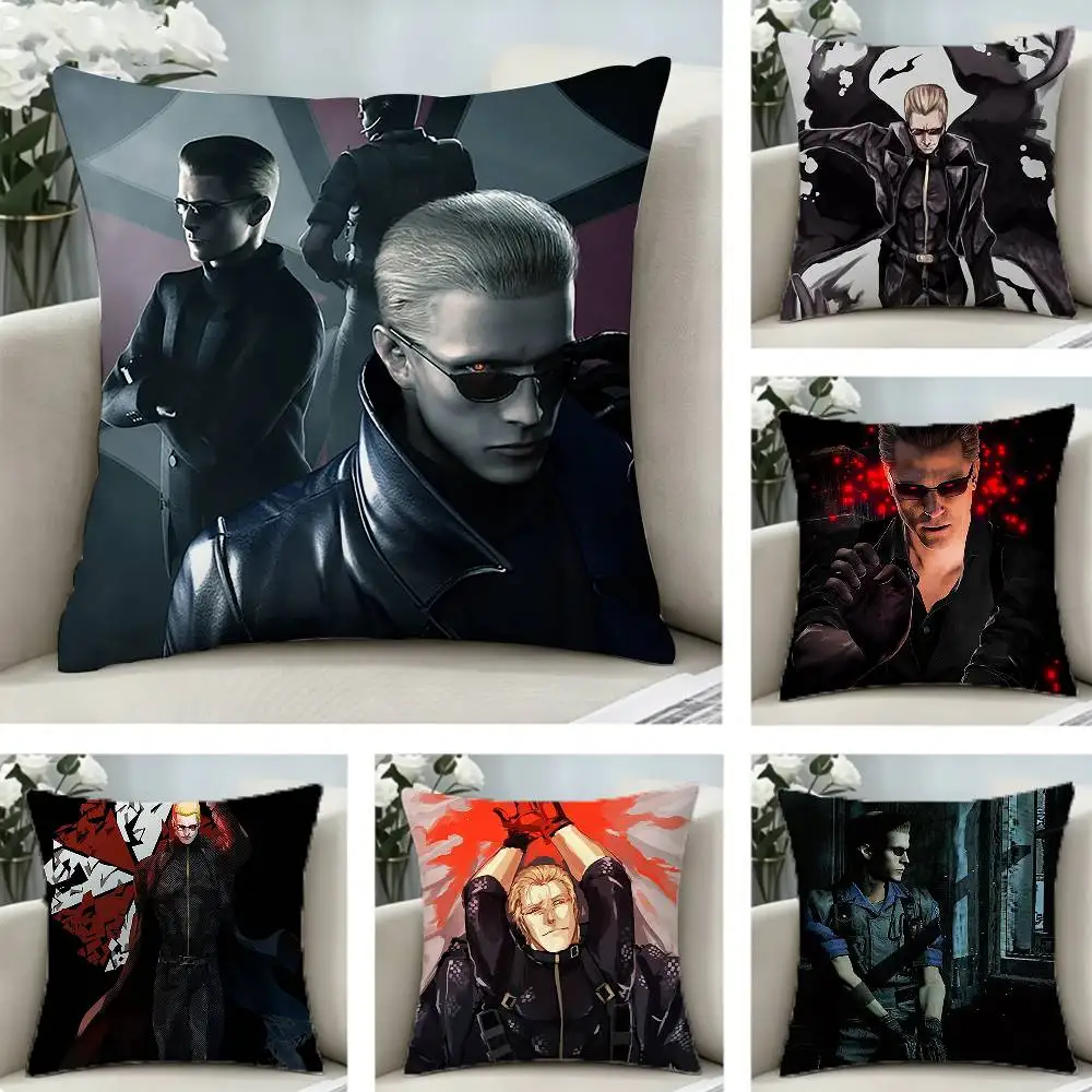 A-Albert Wesker Resident Evil Pillow Case Pattern Printed Pillowcase For Living Room Sofa Cushion Cover