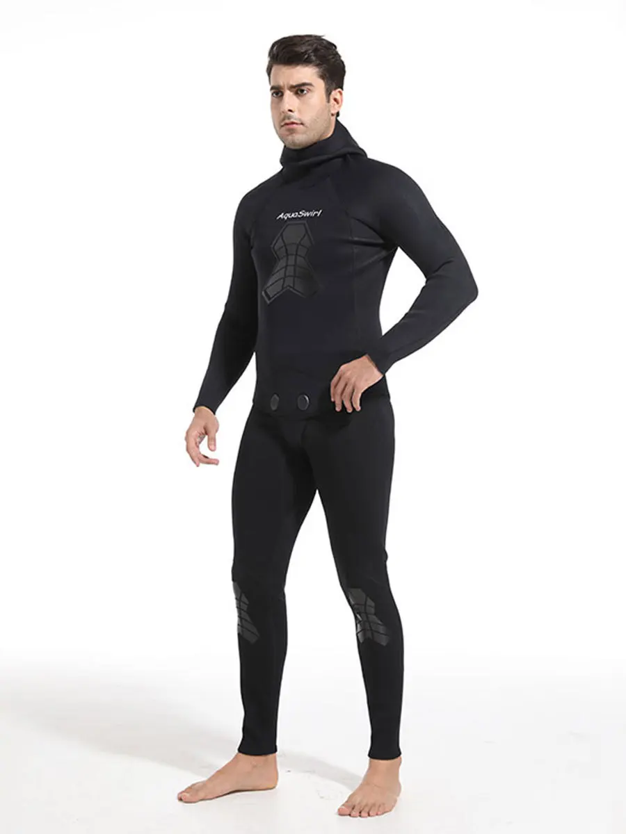 2024 Diving Suit Two-Piece Set 5MM Long Sleeved Split Diving Suit With Headband And Thickened Wet Suit Cover