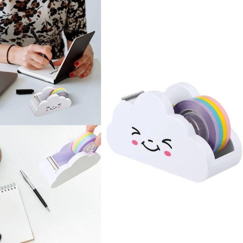 Dispenser с 1 с 1 рулонной упаковочной лентой Set Desktop Dispenser Dispenser Catching Cutter для упаковочной ленты ScrapBooking