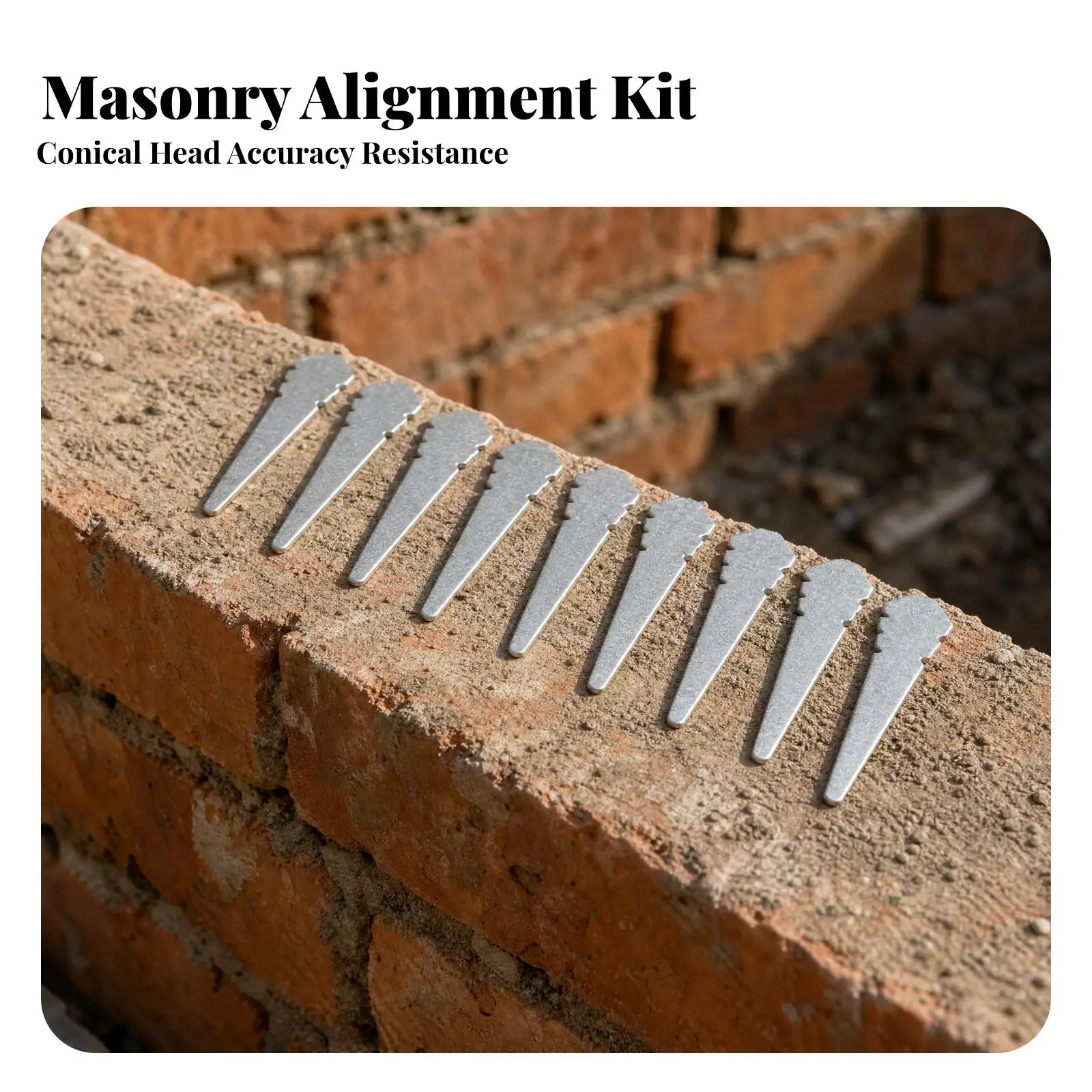 Brick Layer Guide Pin Metal Stake with Wide Notched Head for Accurate Masonry Line Setup DIY Use