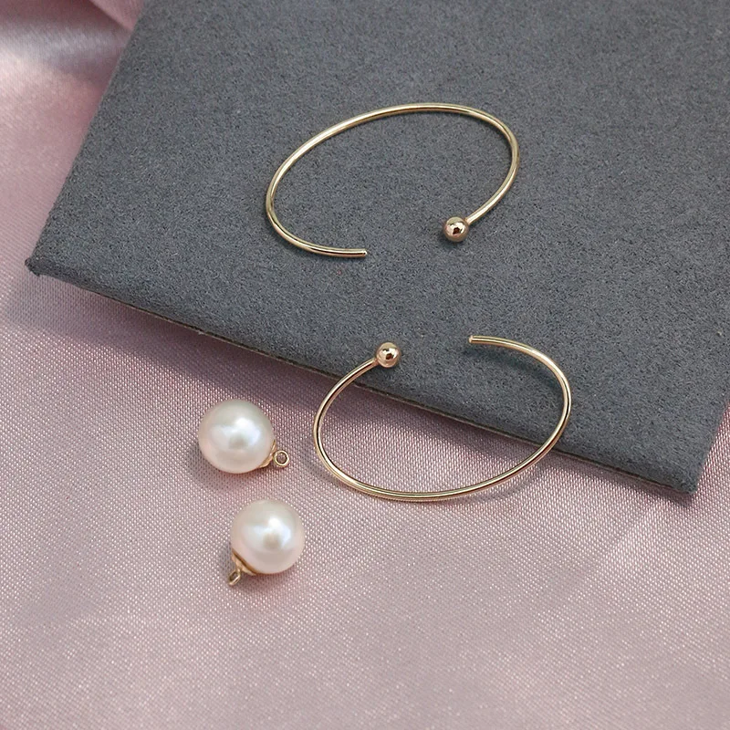 18k Solid Gold Elegant AAAA 8-9mm Akoya Round White Real Pearl S925 Silver Earrings Fine Jewelry