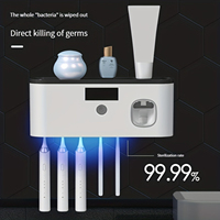 Intelligent UV Toothbrush Sanitizer Holder, With Automatic Squeezing Toothpaste Device, Wall Mounted UV Toothbrush Sanitizer Hol
