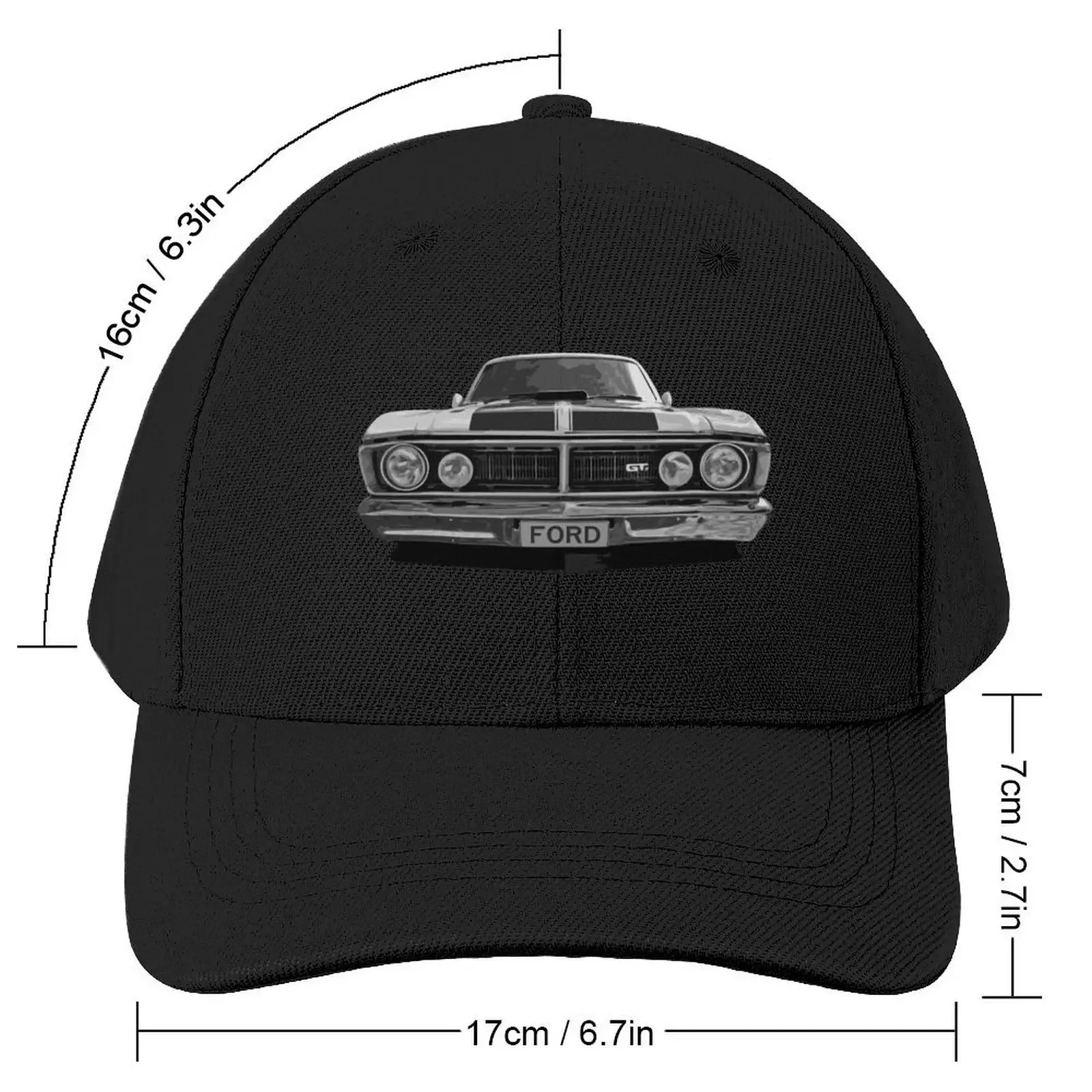 Ford XY GT Falcon - Black and White Baseball Cap Luxury Man Hat Male hat Men Women's