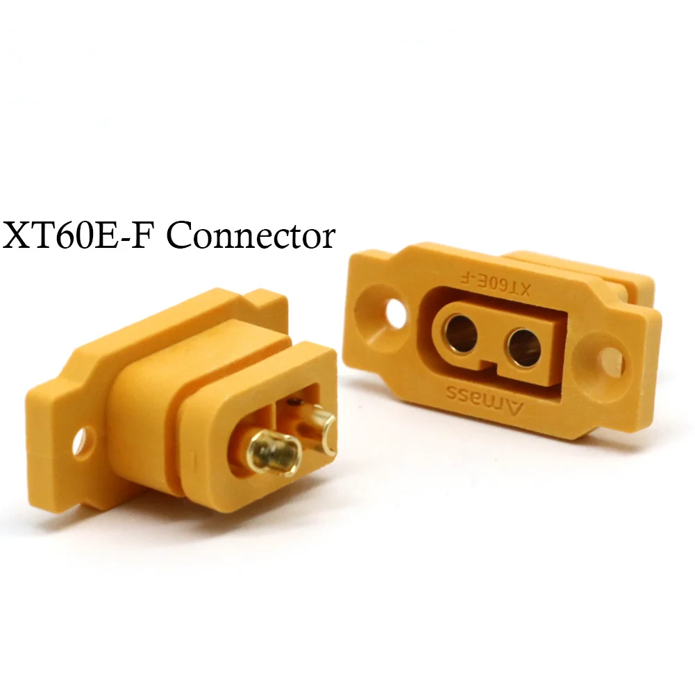 

Разъем Amass XT60E-F (гнездо) для больших токов, позолоченный/поплатинированный, для подключения аккумуляторов, адаптер для радиоуправляемых моделей