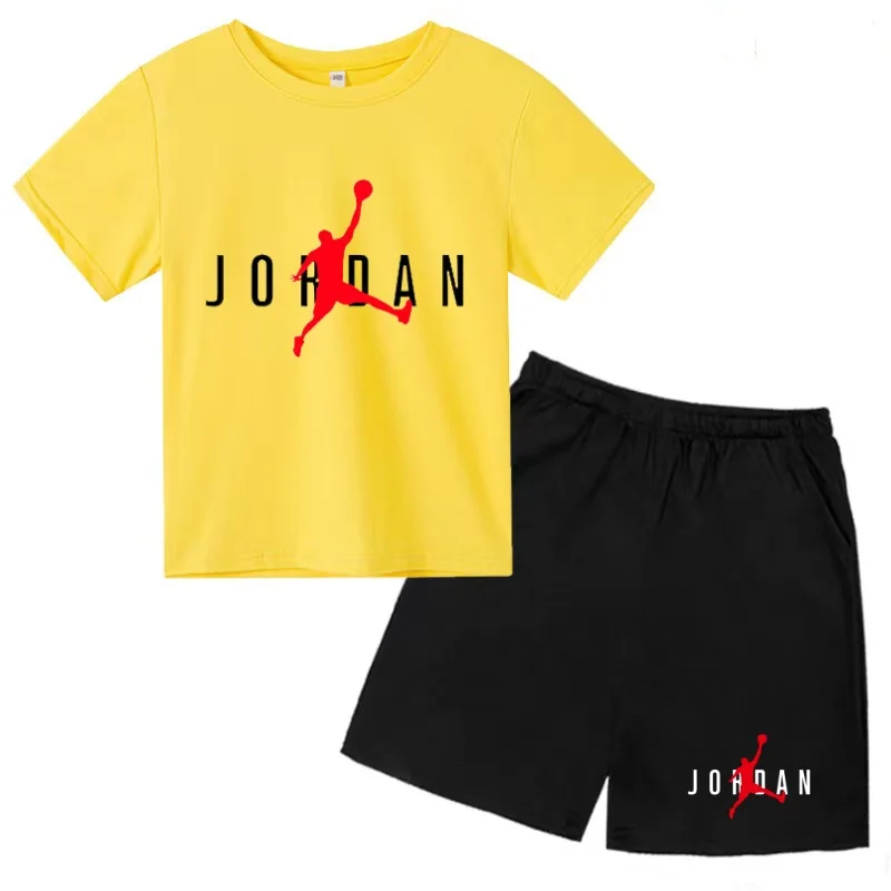 

Kids New Hot Basketbal T-shirt Summer Quick Short-sleeved+Shorts Boy Girl Toddler 3-12 Years Sports Clothing Charming Casual Set