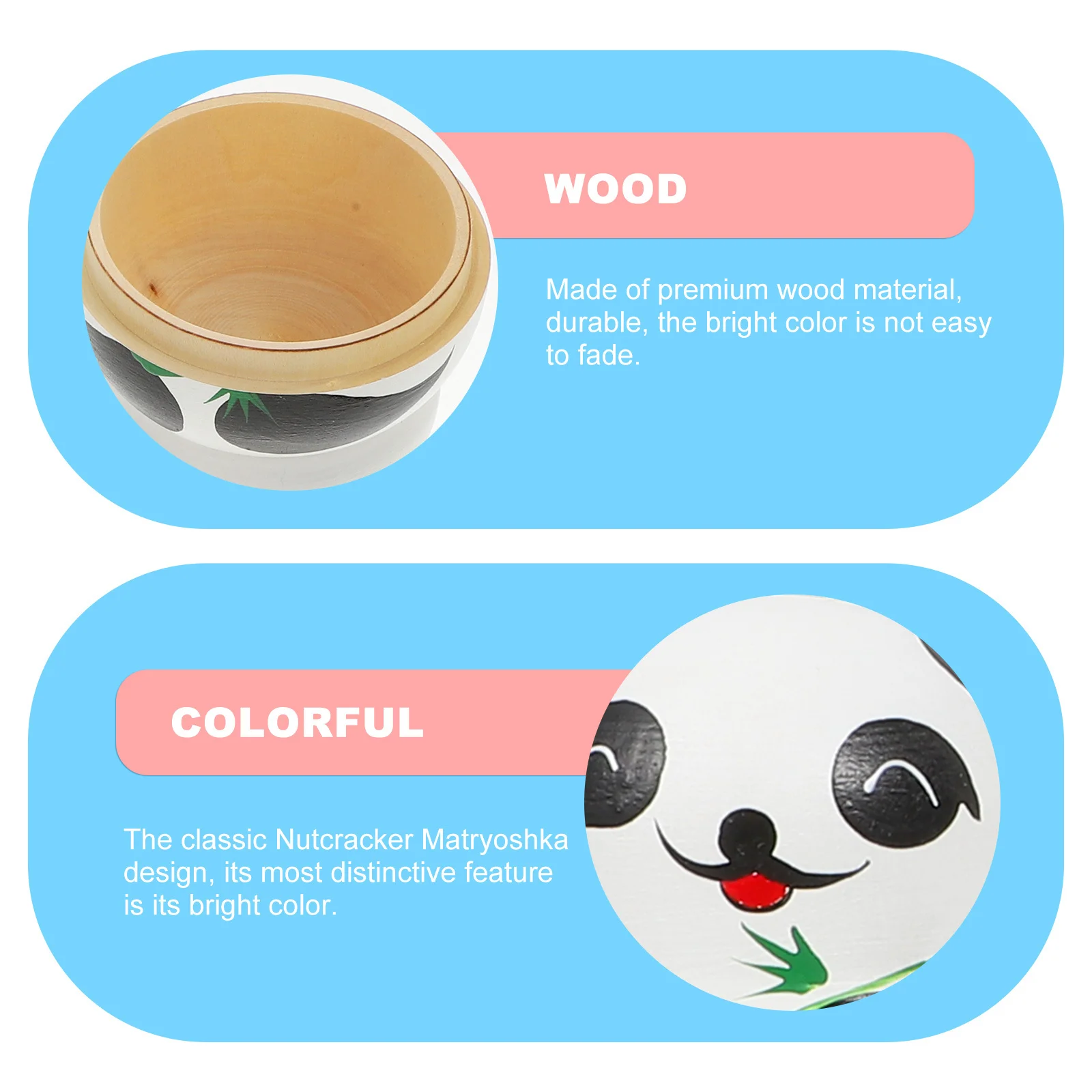 1 مجموعة الإبداعية الباندا التعشيش الروسية ماتريوشكا مجموعة خشبية 10 طبقات التعليمية للأطفال سطح المكتب المنزلي زخرفة رسمت