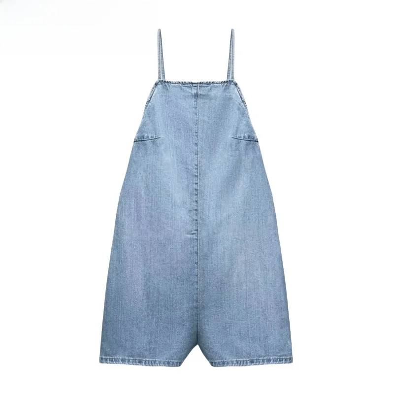 

Sexy Bal Cotton Denim ortalls High Waist Straight Leg ort Pants Women's Summer New Arrival One-Piece Suit