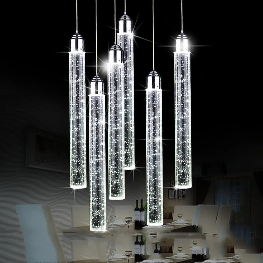 Modern LED Bubble Crystal Pendant Lamp Restaurant Home Chandelier Hanging Light Living Room Kitchen Bedroom Pendant Light