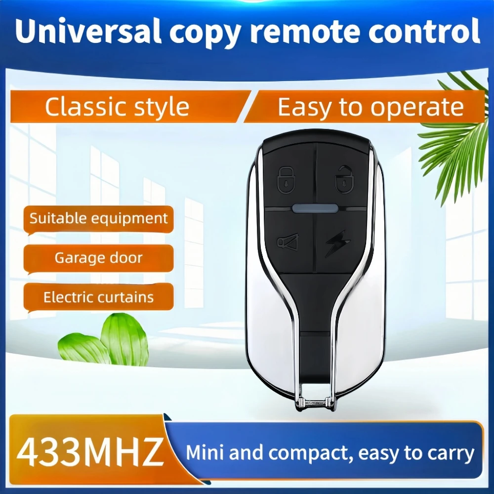 433MHz Remote Control 4CH Remote Control Duplicator Car Key Garage Door Gate Opener Universal Copy Garage Door Smart Home