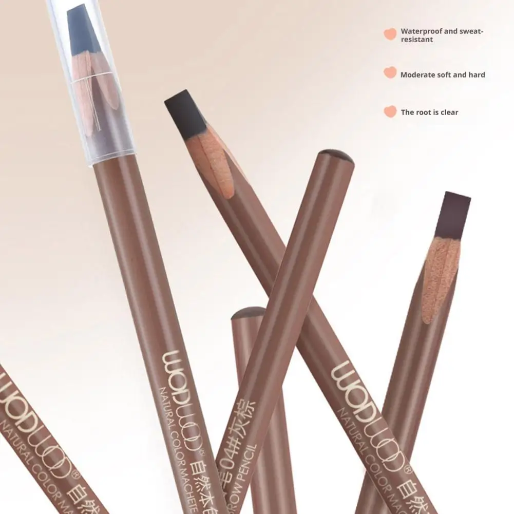 Waterdichte en zweetbestendige wenkbrauwpen Natuurlijk blijvend niet-klonterend wenkbrauwpotlood Zwart Bruin Grijs Brow Make-up Cosmetisch hulpmiddel