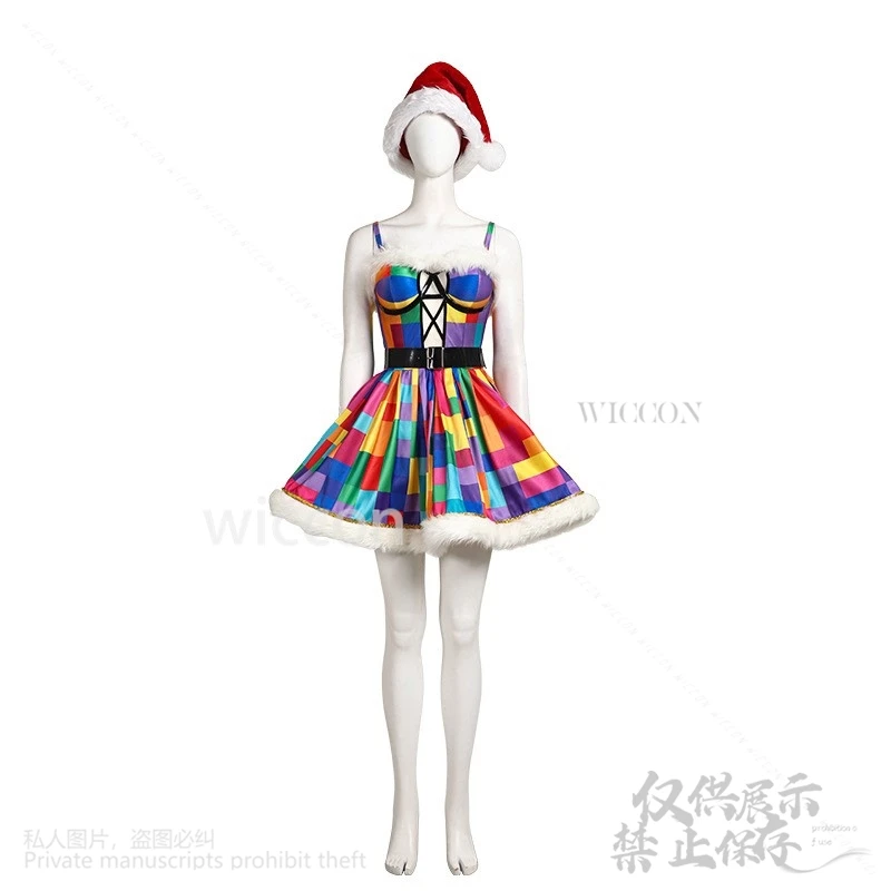 Disfraz de Papá Noel para señora Claus, sombrero de Navidad, vestido de Lolita para mujeres y niñas, fiesta de fantasía de Navidad y Halloween, Cosplay personalizado, novedad de 2024